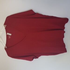 Madewell 2X V-neck short sleeves red top nwt